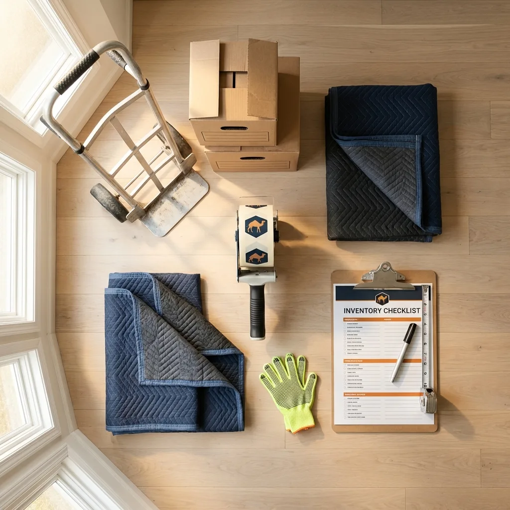 Professional moving supplies and packing materials layout for East Machias residential relocations